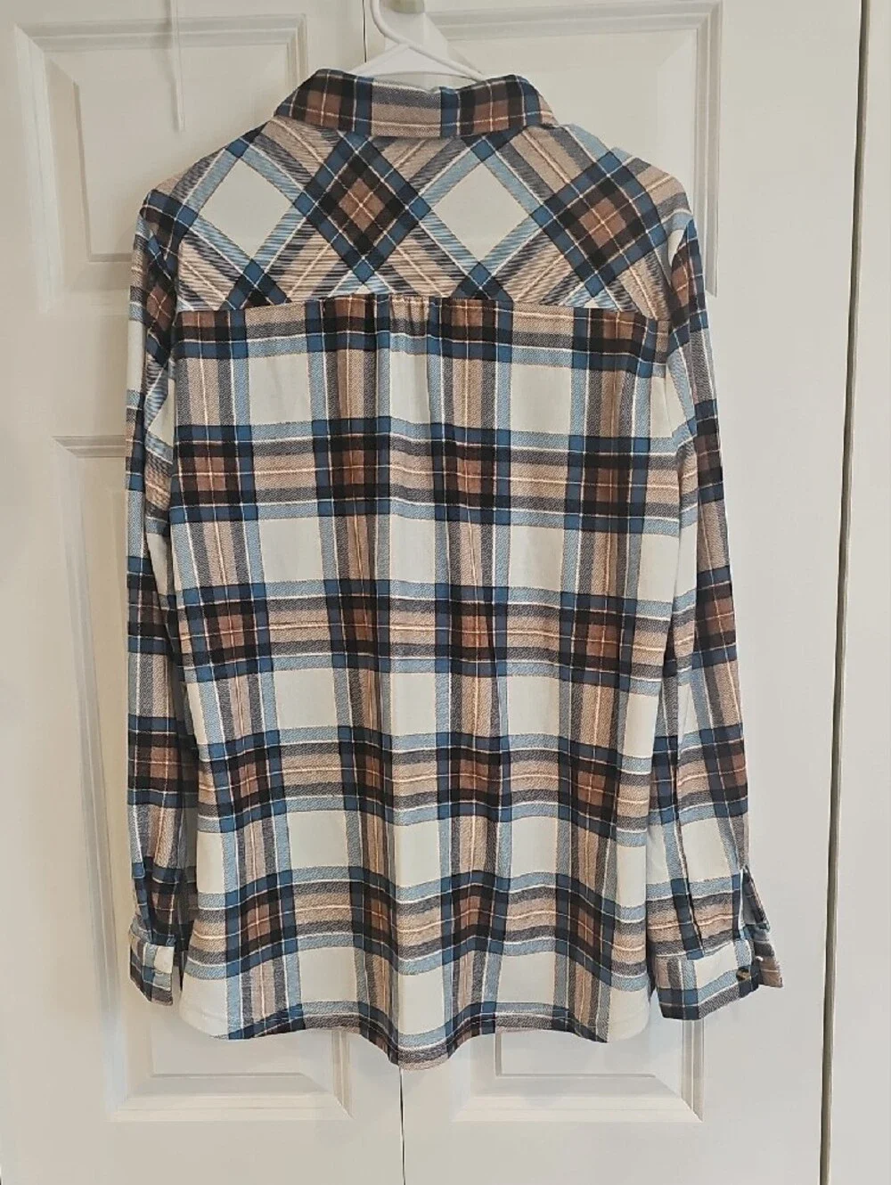 Robert Louis Plaid Shirt - Blue, Cream & Brown Trim